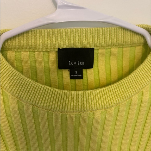 Lime Ribbed Knit Top - Picture 2 of 3